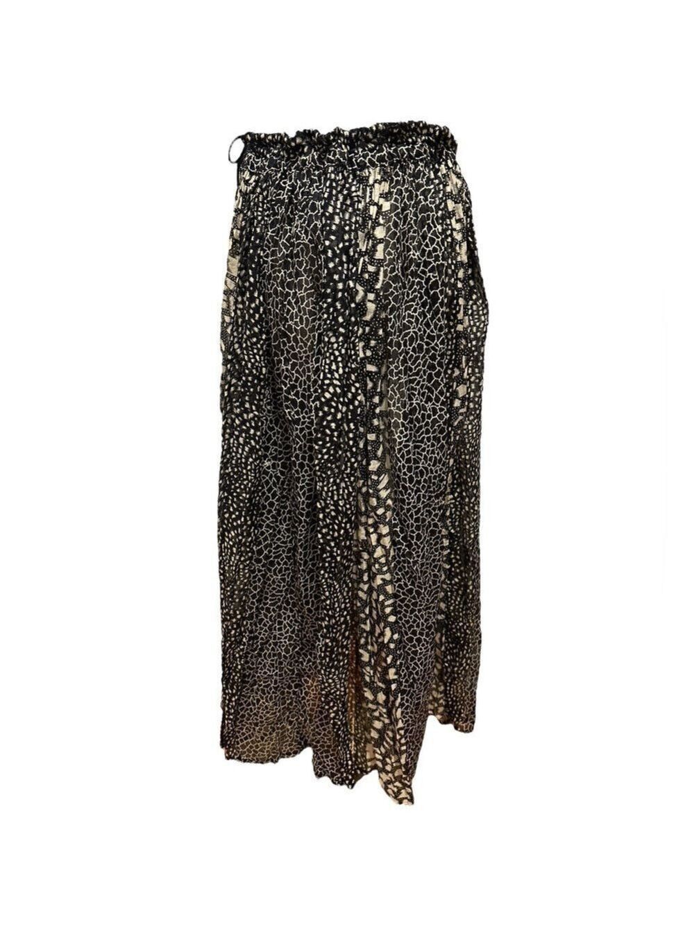 90s 2PC NUBIAN QUEEN ANIMAL PRINT & CM SHAPES FLORAL BOHEMIAN MIDI SKIRT SZ L - Picture 6 of 12